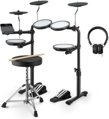 Donner Music DED-70 5 Drums 3 Cymbals with Drum Throne/ Sticks/ Headphone/ Audio Cable EC6700 87527 фото