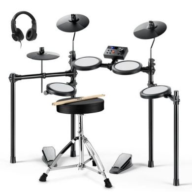 Donner Music DED-70 5 Drums 3 Cymbals with Drum Throne/ Sticks/ Headphone/ Audio Cable EC6700 87527 фото