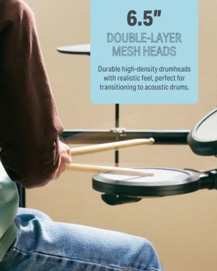 Donner Music DED-70 5 Drums 3 Cymbals with Drum Throne/ Sticks/ Headphone/ Audio Cable EC6700 87527 фото