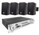 Комплект трансляционной акустики 4all Audio SET 4xWALL 420 IP55 Black 1xPAMP-120-5Zi