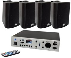 Комплект фонового озвучивания 4all Audio SET 4xWALL 420 Black 1xPAMP-100-2z 88422 фото