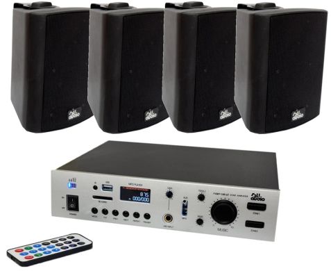 Комплект фонового озвучивания 4all Audio SET 4xWALL 420 Black 1xPAMP-100-2z 88422 фото