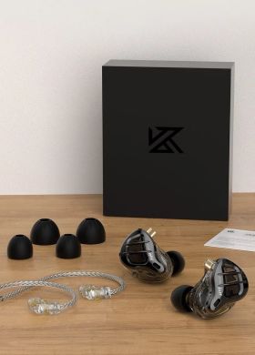 Гібридні внутрішньоканальні навушники KZ Audio ZAR BLACK NO MIC 86110 фото