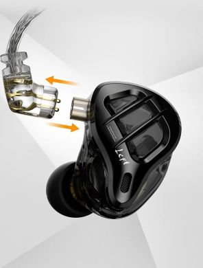 Гібридні внутрішньоканальні навушники KZ Audio ZAR BLACK NO MIC 86110 фото
