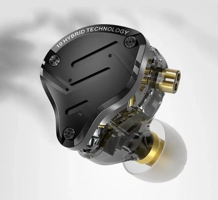 Вакуумні навушники KZ Audio ZS10 PRO X BLACK NO MIC 86095 фото