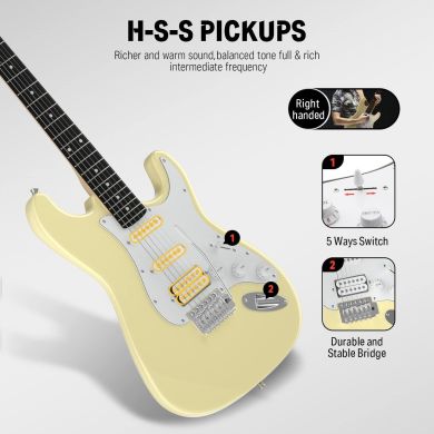 Donner Music DST-100 Sunburst Electric Guitar Kit Yellow EC1169 87534 фото