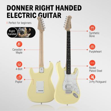 Donner Music DST-100 Sunburst Electric Guitar Kit Yellow EC1169 87534 фото