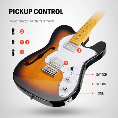 Donner Music DJC-1000S Sunburst Electric Guitar EC1407 87541 фото