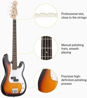 Donner Music DPB-510 Electric Bass Guitar Sunburst EC1227 87855 фото