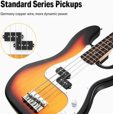Donner Music DPB-510 Electric Bass Guitar Sunburst EC1227 87855 фото