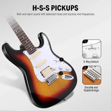 Donner Music DST-100 Sunburst Electric Guitar Kit Sunburst EC1098 87530 фото