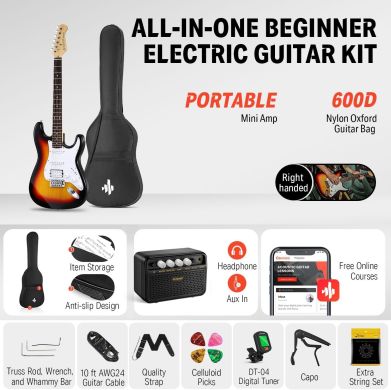 Donner Music DST-100 Sunburst Electric Guitar Kit Sunburst EC1098 87530 фото