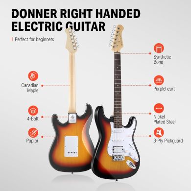 Donner Music DST-100 Sunburst Electric Guitar Kit Sunburst EC1098 87530 фото