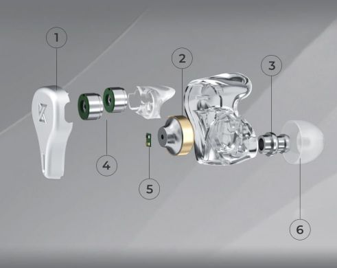 Вакуумные наушники KZ Audio DQ6 SILVER NO MIC 88280 фото