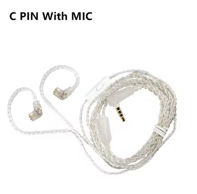 Съёмный кабель для наушников с микрофоном KZ Standard SILVER Cable C MIC 86408 фото