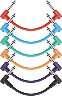 Donner Music 6 Inch Guitar Patch Cable Colored cable 6-Pack EC2010 87523 фото