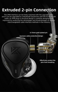 Электростатические гибридные наушники KZ Audio ZEX PRO BLACK NO MIC 86107 фото