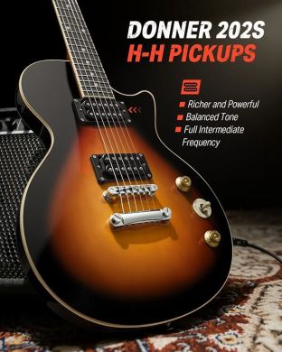 Donner Music DLP-124 Electric Guitar Sunburst EC1276 87854 фото