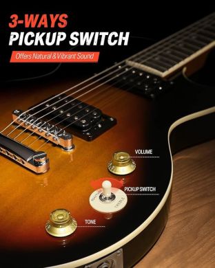 Donner Music DLP-124 Electric Guitar Sunburst EC1276 87854 фото