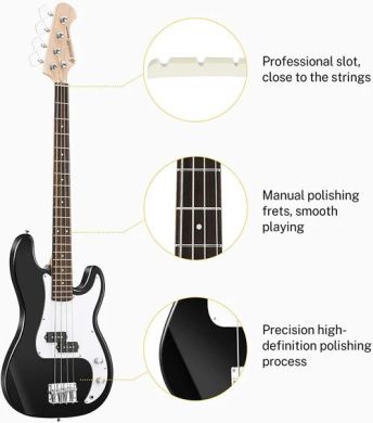 Donner Music DPB-510 Electric Bass Guitar Black EC1228 87525 фото