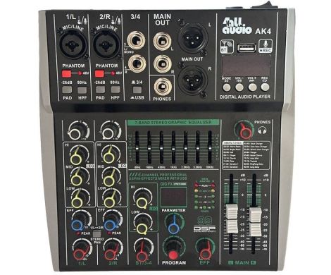 Мікшерний пульт із USB, Bluetooth та DSP 4all Audio AK4 86236 фото