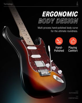 Donner Music DST-152 Electric Guitar Kit Sunburst EC1416 87535 фото