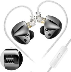 Внутриканальные наушники проводные lKZ Audio D-FI WITH SWITCH GRAY NO MIC 87621 фото