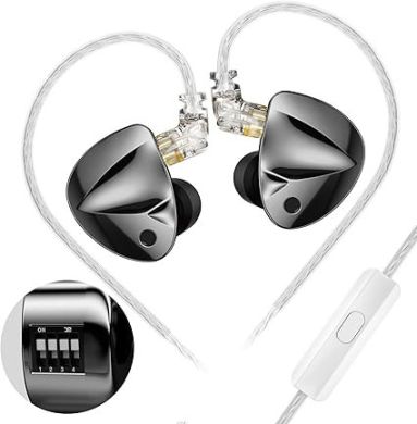Внутриканальные наушники проводные lKZ Audio D-FI WITH SWITCH GRAY NO MIC 87621 фото