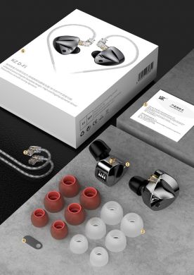 Внутриканальные наушники проводные lKZ Audio D-FI WITH SWITCH GRAY NO MIC 87621 фото